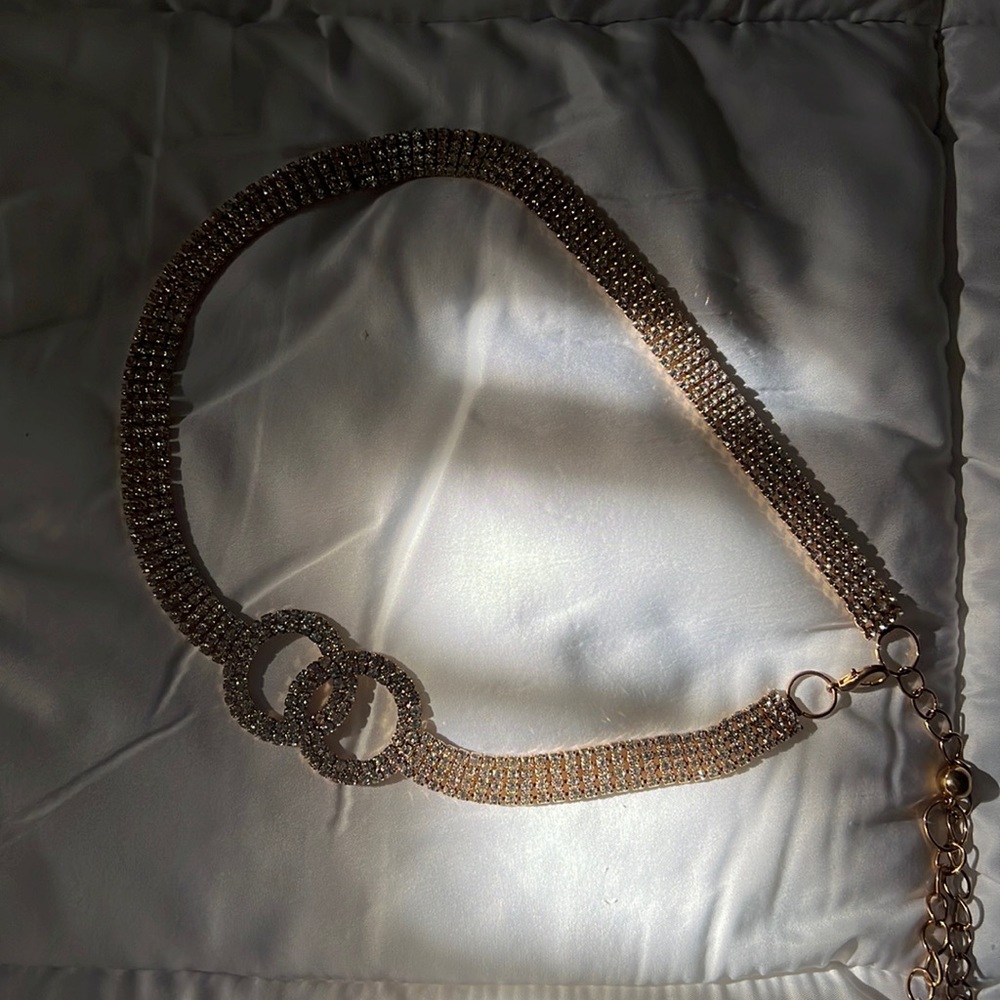 Golden diamonds waist chain or belt jewelry